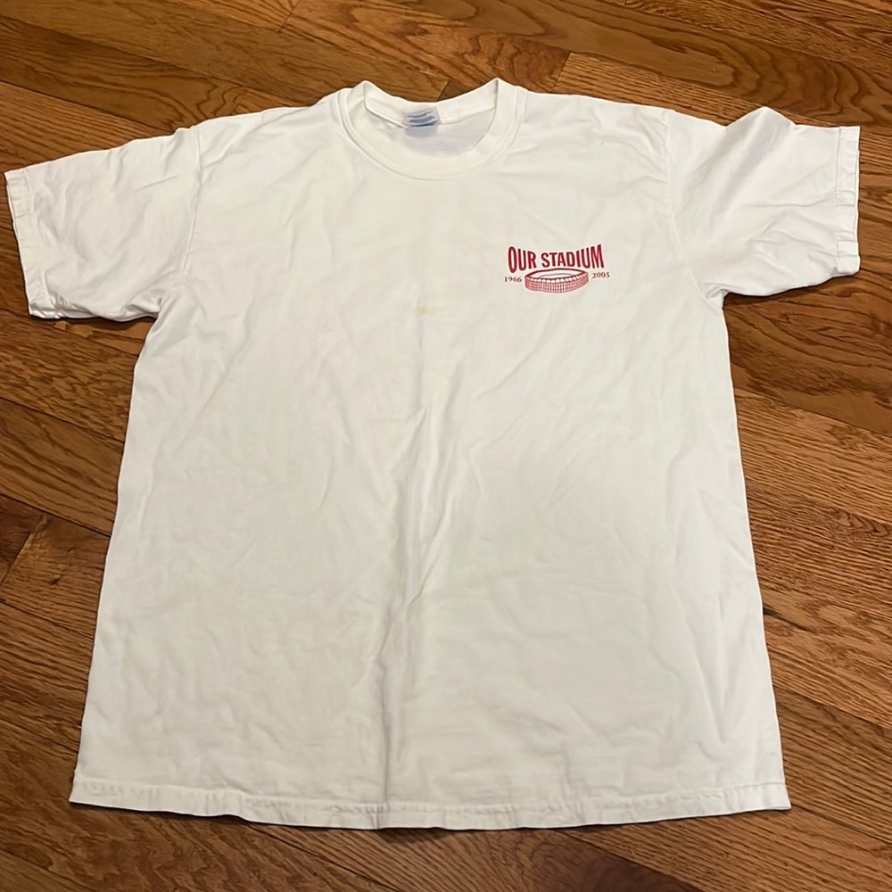 Mens unisex rare 2005 St. Louis cardinals stadium implosion T-shirt size Al